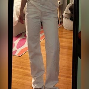 Agolde white jeans 
Style: Fran Low strung easy straight